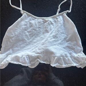 American Eagle Outfitters White Ruffle tank top
